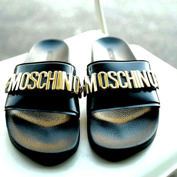 Moschino Black and Gold Sandals - Picture 4 of 16